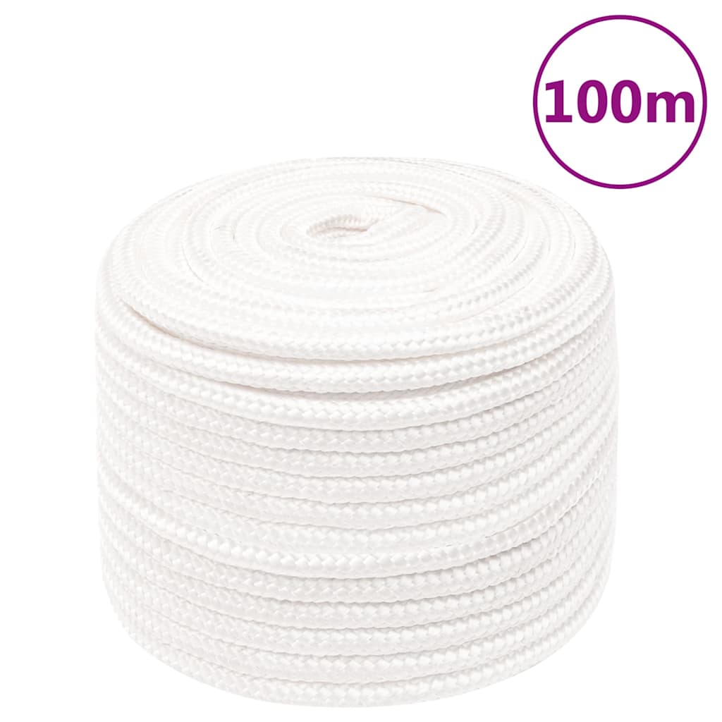 vidaXL Lodní lano celobílé 14 mm 100 m polypropylen