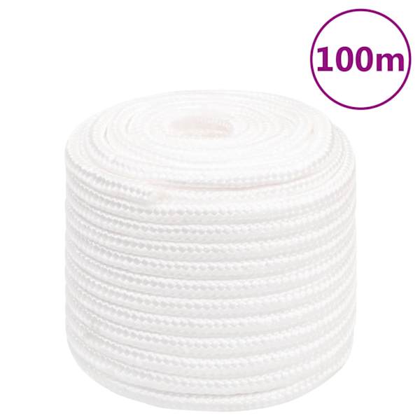 vidaXL paadik&ouml;is, t&auml;isvalge, 18 mm, 100 m, pol&uuml;prop&uuml;leen