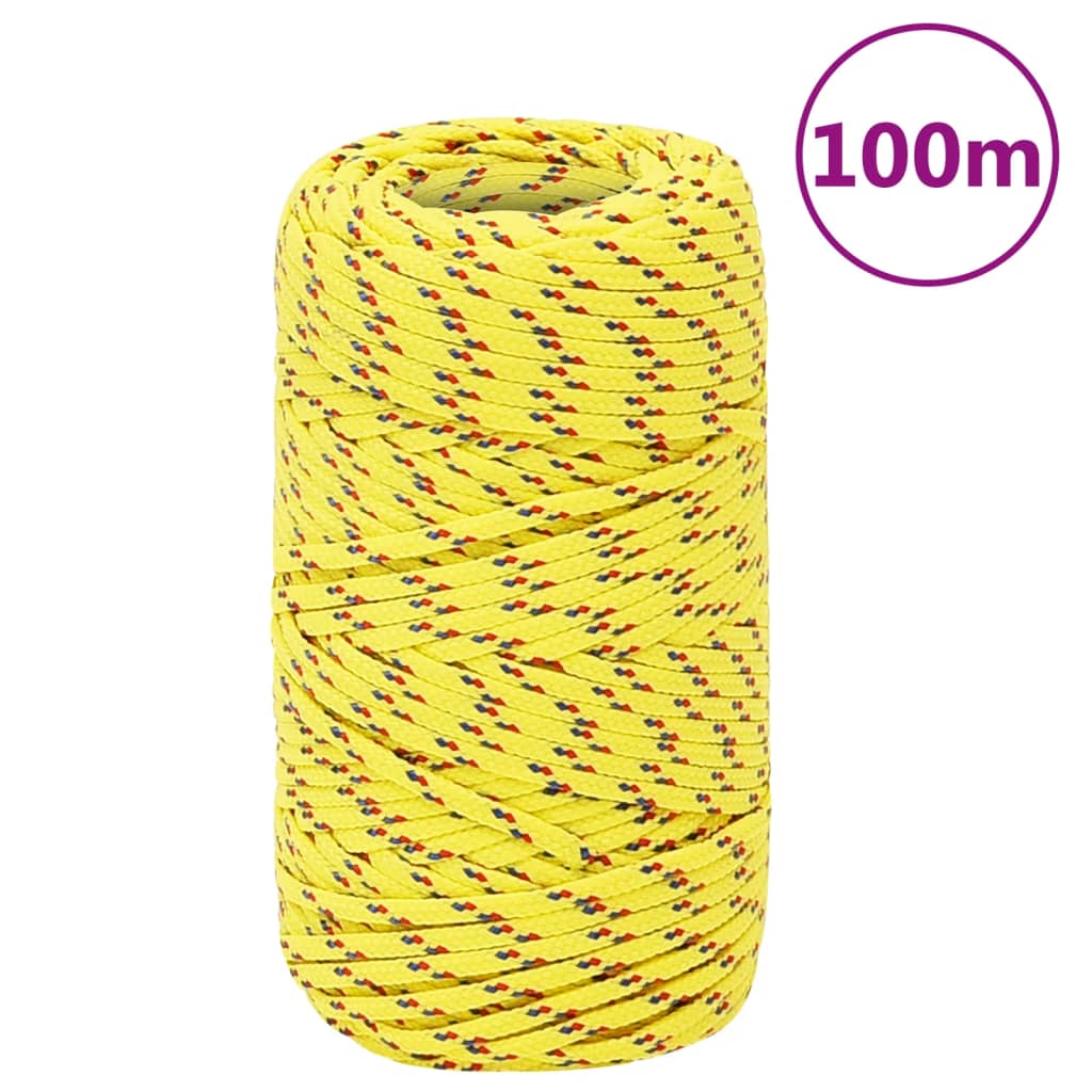 vidaXL Frânghie de barcă, galben, 2 mm, 100 m, polipropilenă