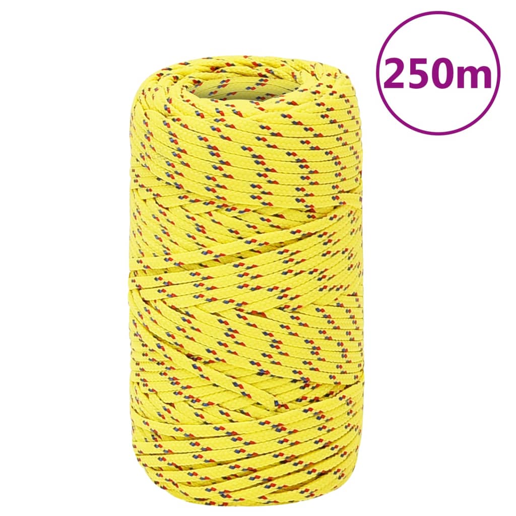 vidaXL Frânghie de barcă, galben, 2 mm, 250 m, polipropilenă