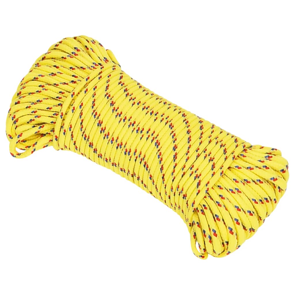 vidaXL Boot touw 3 mm 100 m polypropyleen geel afbeelding