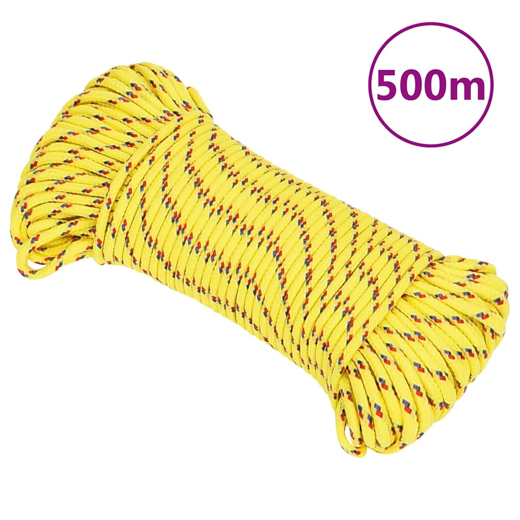 vidaXL Lodní lano žluté 3 mm 500 m polypropylen