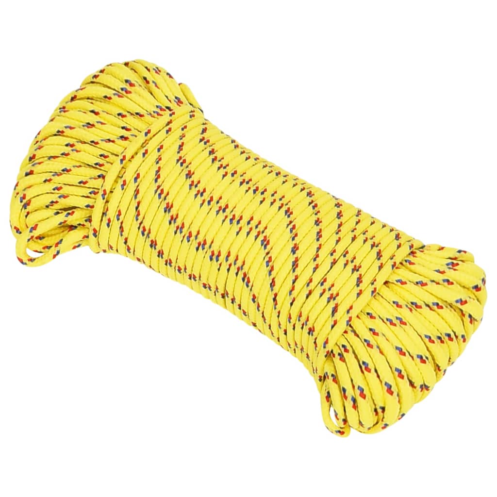 vidaXL Frânghie de barcă, galben, 5 mm, 500 m, polipropilenă