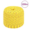 vidaXL paadik&ouml;is, kollane, 8 mm, 100 m, pol&uuml;prop&uuml;leen