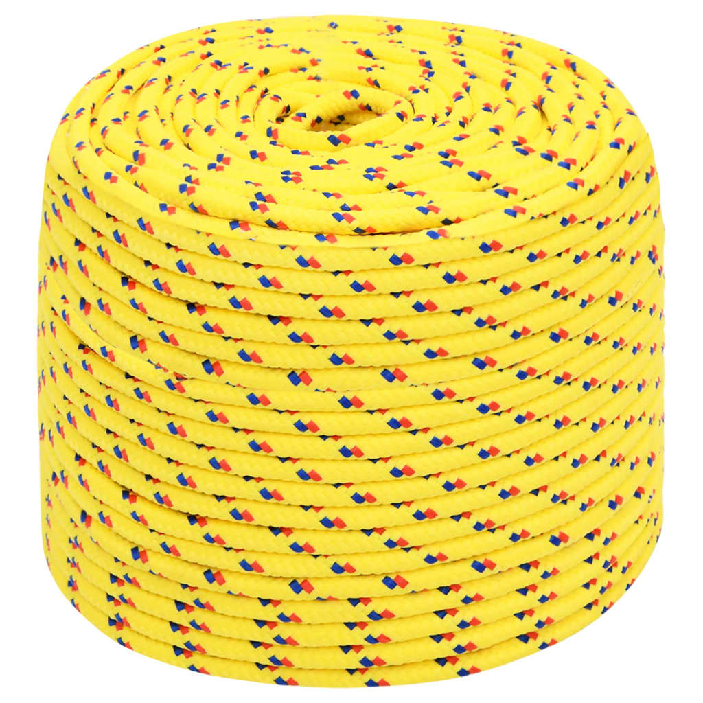 vidaXL Frânghie de barcă, galben, 8 mm, 100 m, polipropilenă