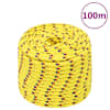 vidaXL paadik&ouml;is, kollane, 12 mm, 100 m, pol&uuml;prop&uuml;leen