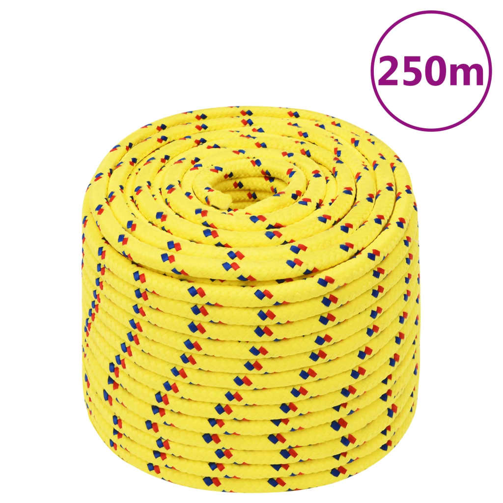 vidaXL Frânghie de barcă, galben, 12 mm, 250 m, polipropilenă