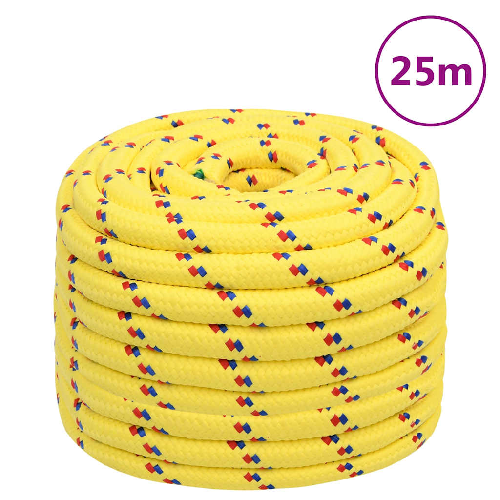 vidaXL Lodní lano žluté 20 mm 25 m polypropylen