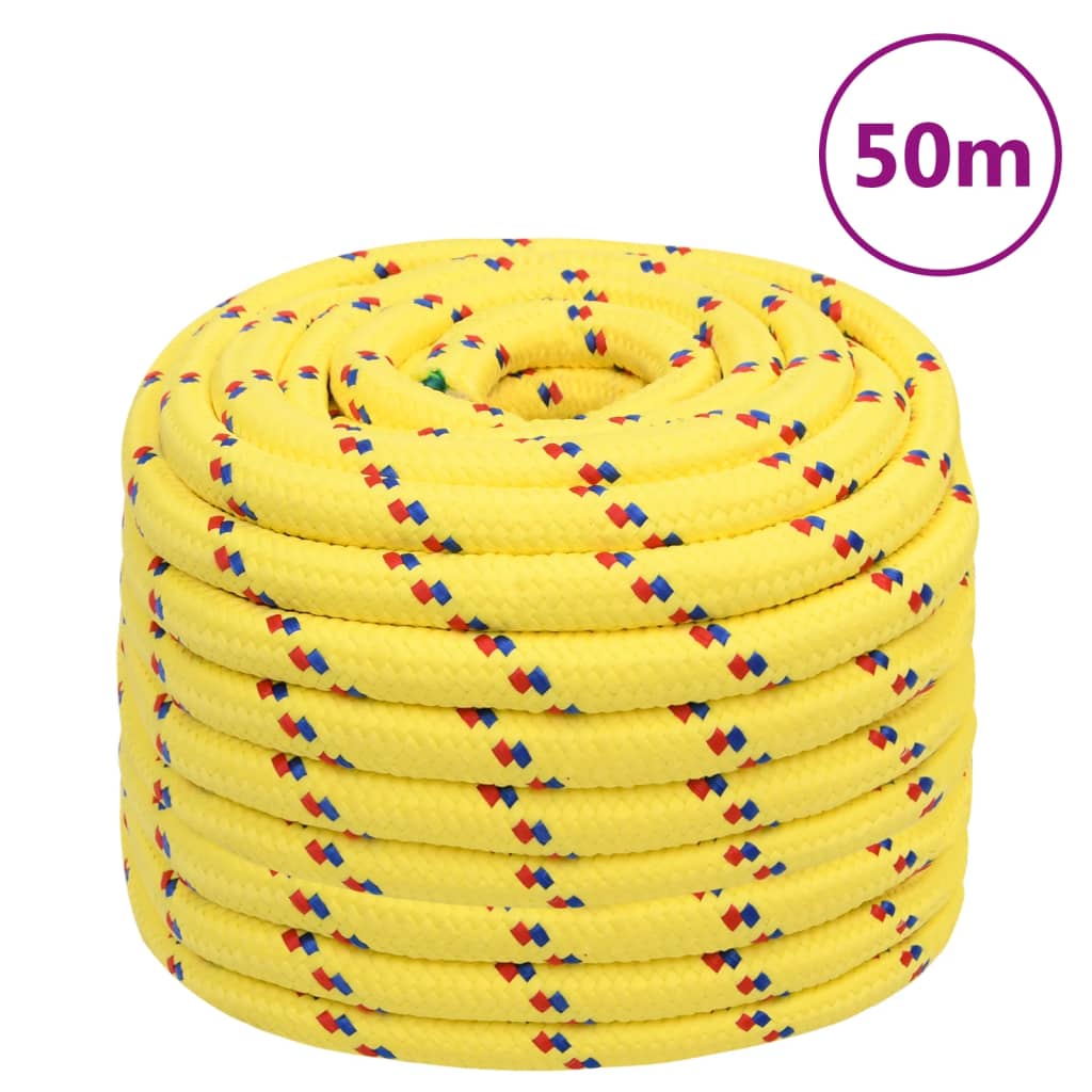 vidaXL Frânghie de barcă, galben, 20 mm, 50 m, polipropilenă