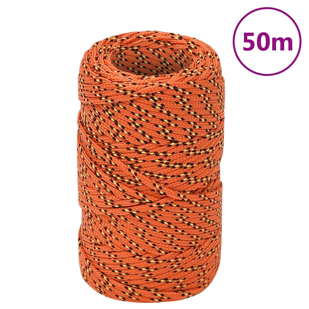 vidaXL tovværk til båd 2 mm 50 m polypropylen orange