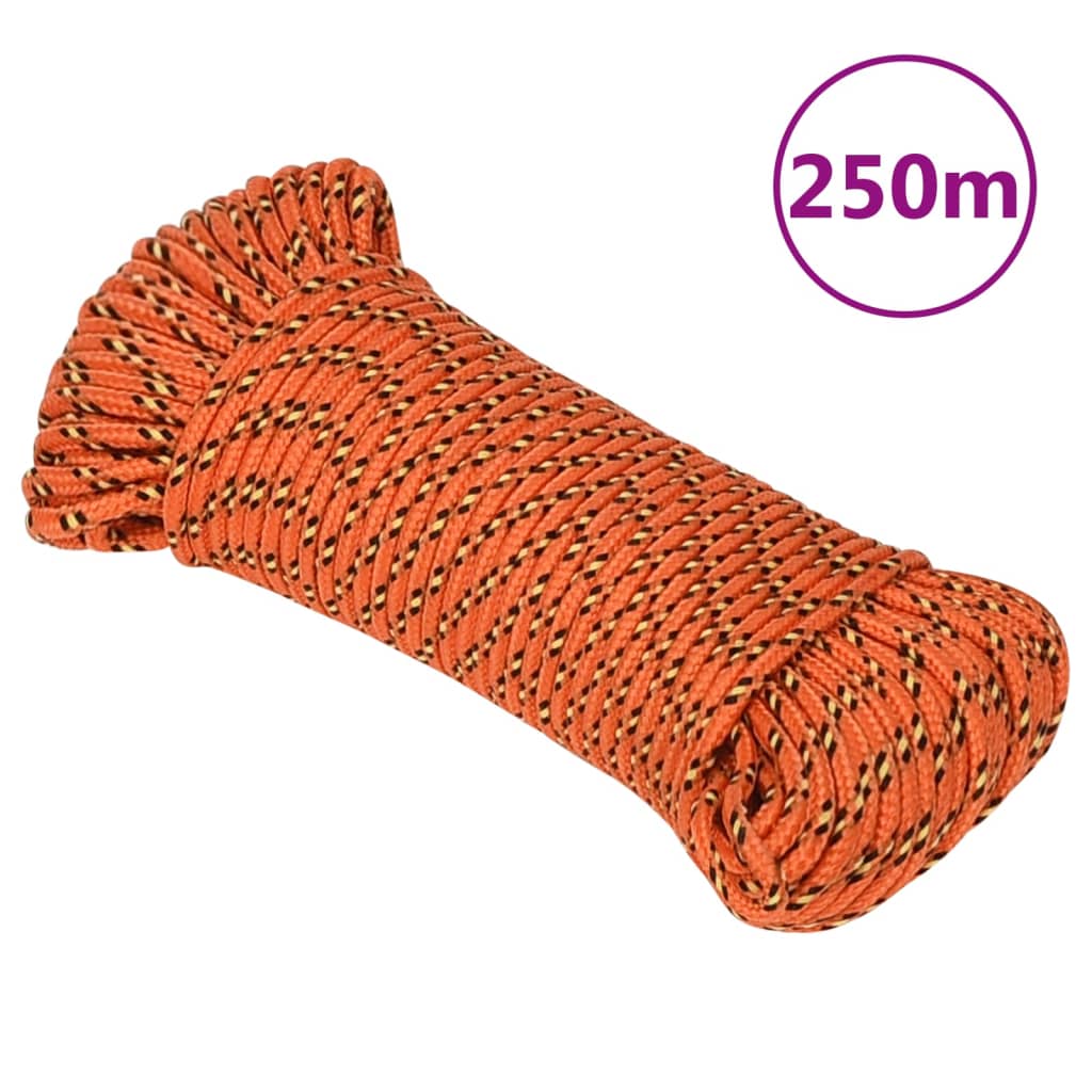 vidaXL Frânghie de barcă, portocaliu, 3 mm, 250 m, polipropilenă