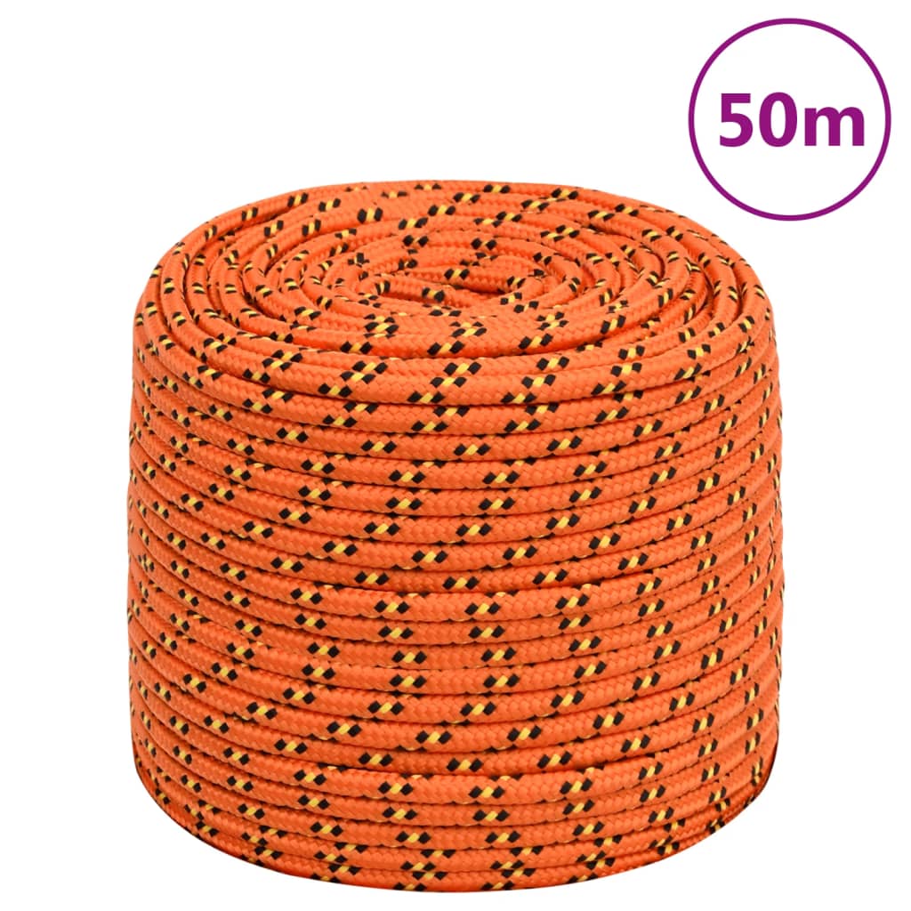 Corde de bateau Orange 6 mm 50 m Polypropylène