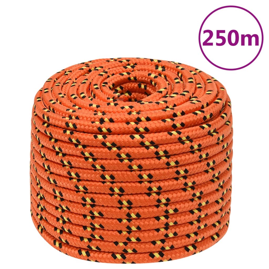 vidaXL Lodní lano oranžové 12 mm 250 m polypropylen