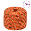 vidaXL paadik&ouml;is, oranž, 14 mm, 100 m, pol&uuml;prop&uuml;leen