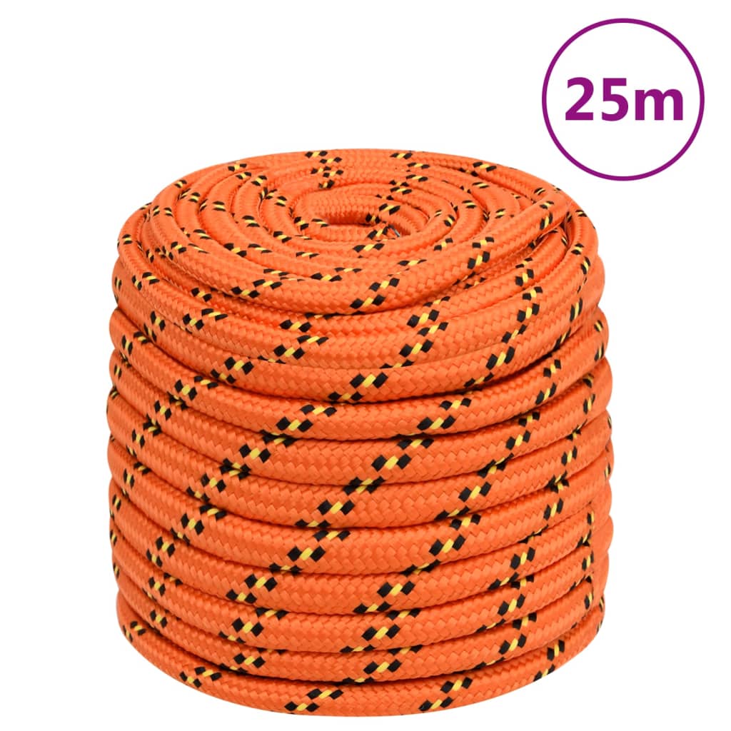 vidaXL Frânghie de barcă, portocaliu, 16 mm, 25 m, polipropilenă
