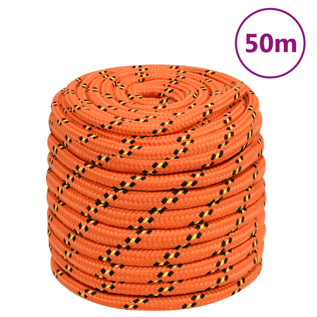 vidaXL Frânghie de barcă, portocaliu, 16 mm, 50 m, polipropilenă
