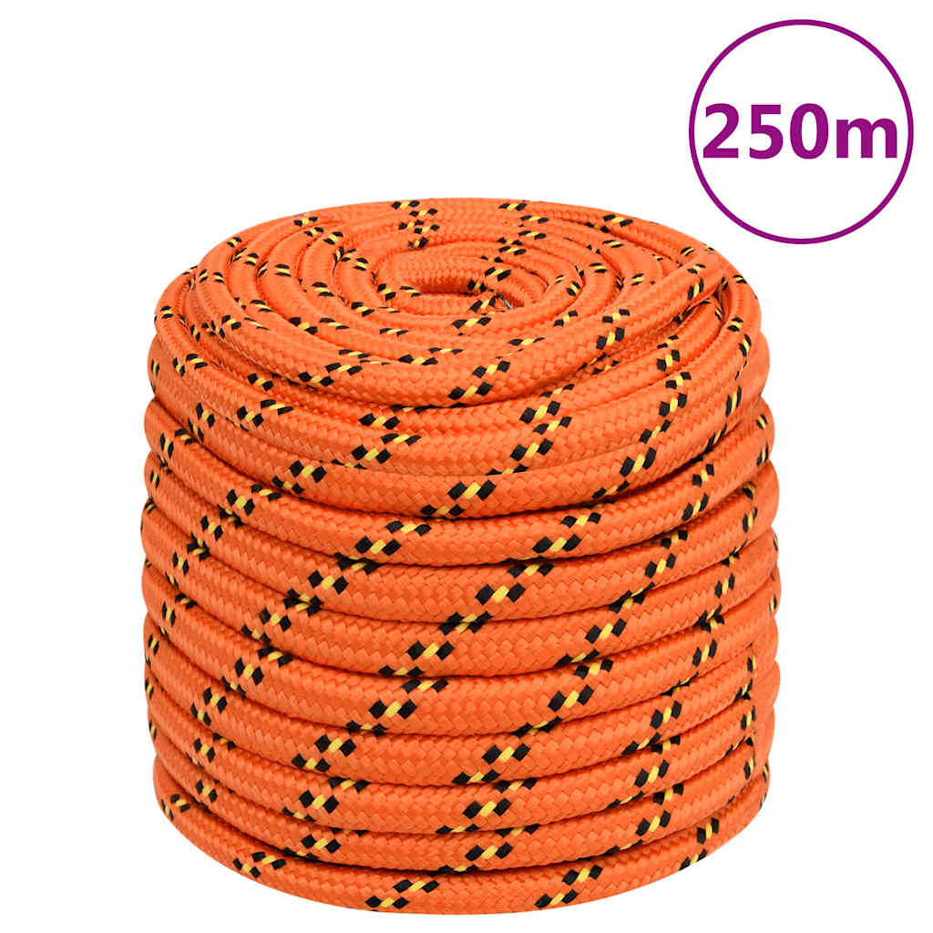 vidaXL Lodní lano oranžové 16 mm 250 m polypropylen