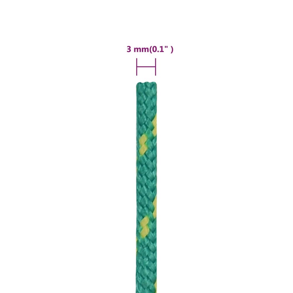 Vrv za čoln zelena 3 mm 250 m polipropilen