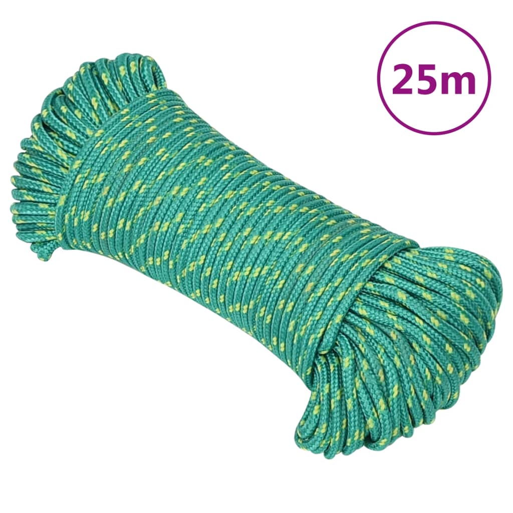 vidaXL Lodní lano zelené 5 mm 25 m polypropylen