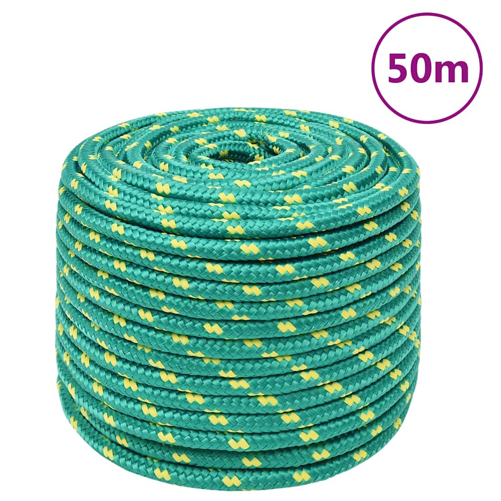 vidaXL Lodní lano zelené 12 mm 50 m polypropylen