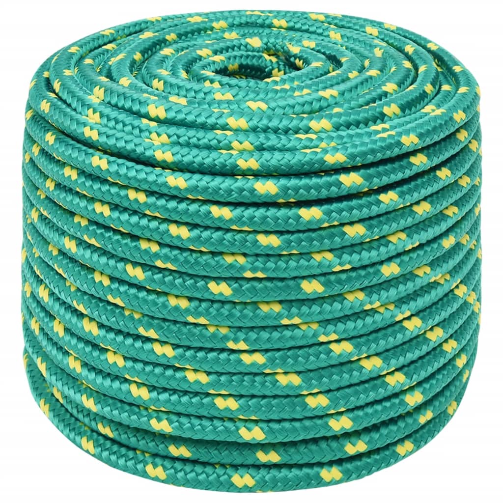 vidaXL Frânghie de barcă, verde, 14 mm, 250 m, polipropilenă