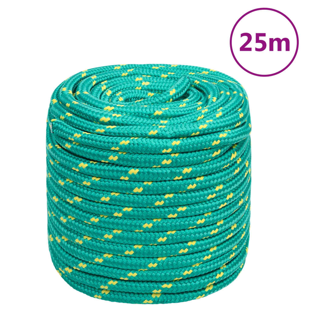 vidaXL Frânghie de barcă, verde, 16 mm, 25 m, polipropilenă