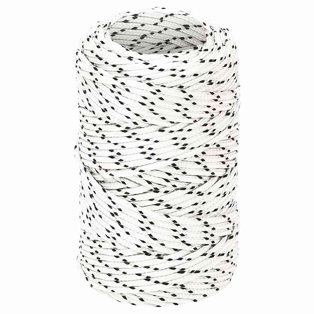 vidaXL flettet tovværk 2 mm x 50 m polyester hvid