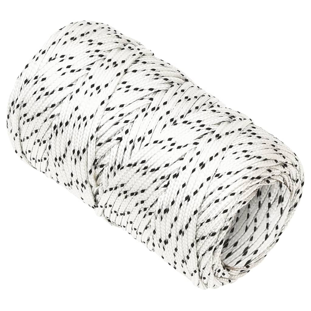 vidaXL Boottouw gevlochten 2 mmx50 m polyester wit afbeelding