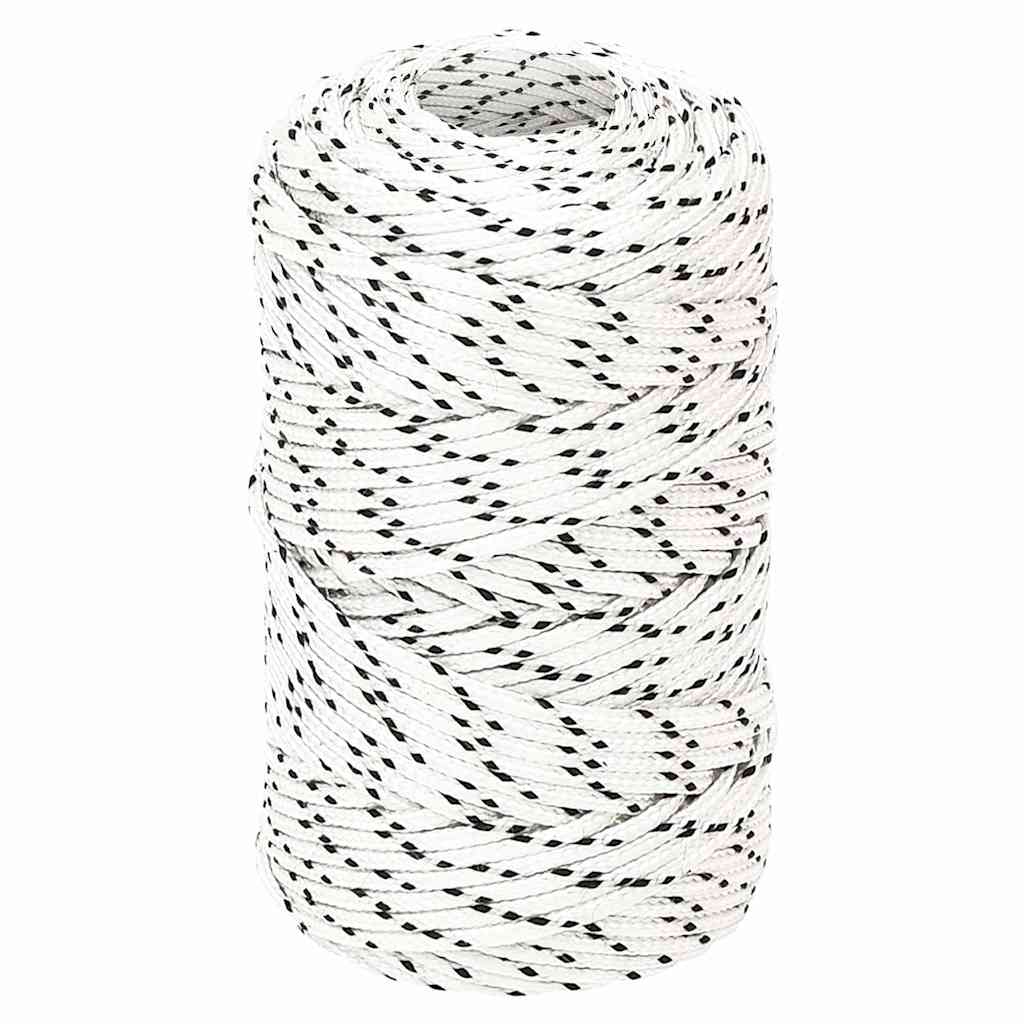 vidaXL flettet tovværk 2 mm x 100 m polyester hvid