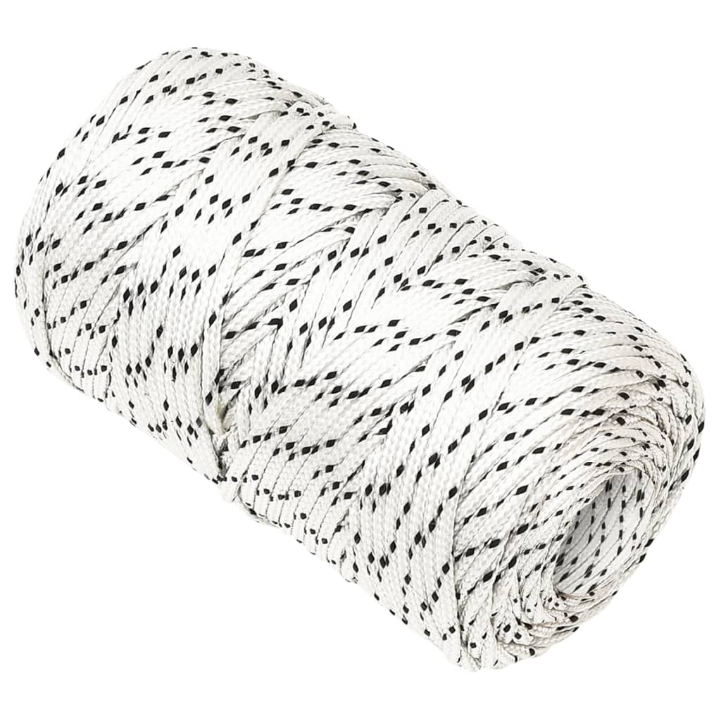 vidaXL Boottouw gevlochten 2 mmx100 m polyester wit afbeelding