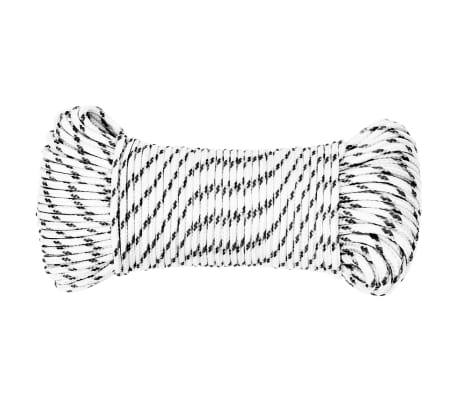 vidaXL Braided Boat Rope White 3 mmx25 m Polyester