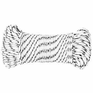 vidaXL Fr&acirc;nghie &icirc;mpletită pentru barcă, alb, 4 mm x 25 m, poliester