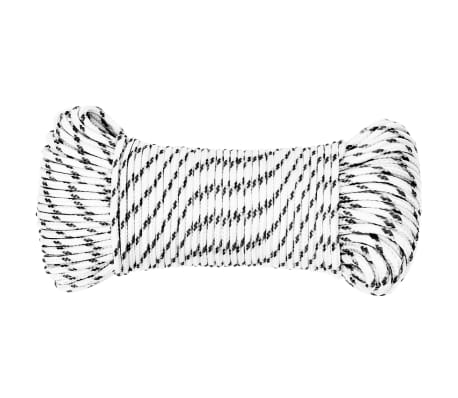 vidaXL Braided Boat Rope White 4 mmx500 m Polyester