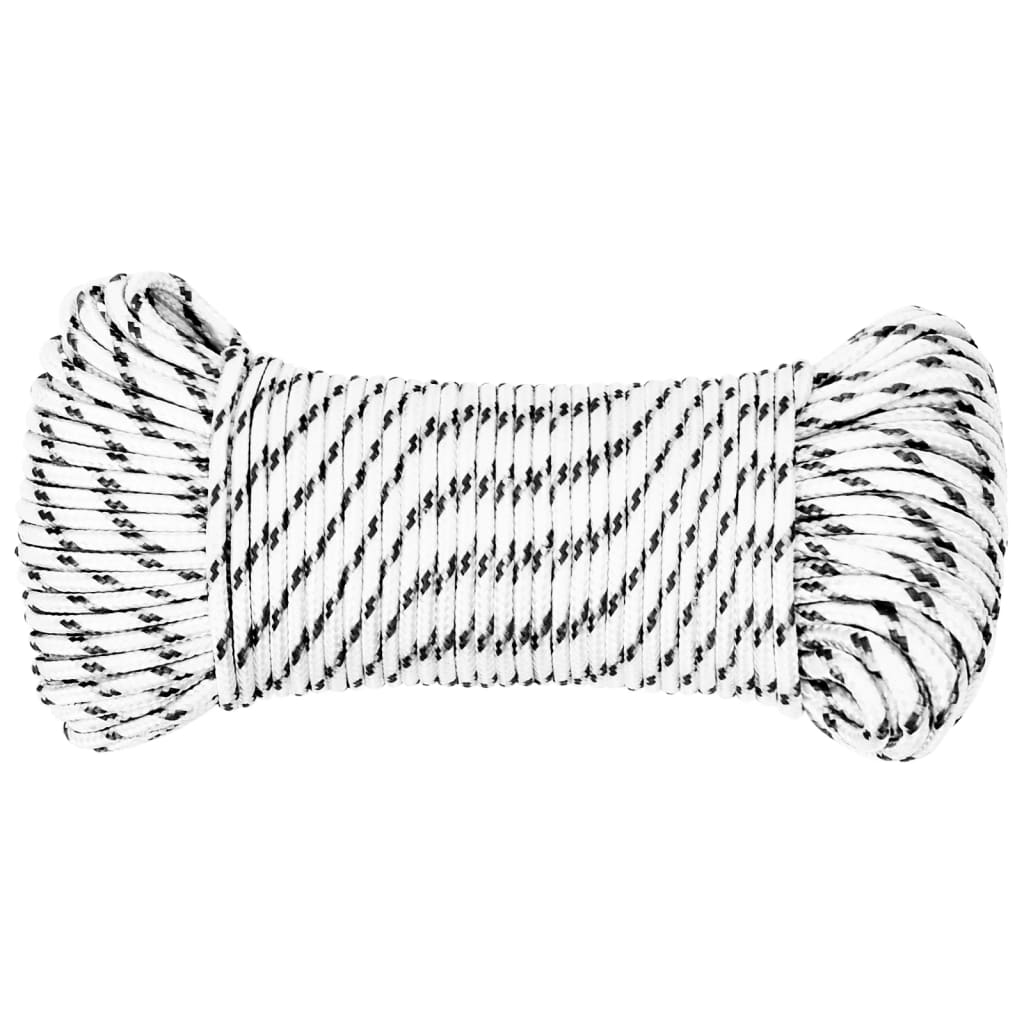 vidaXL Boottouw gevlochten 5 mmx100 m polyester wit4 afbeelding
