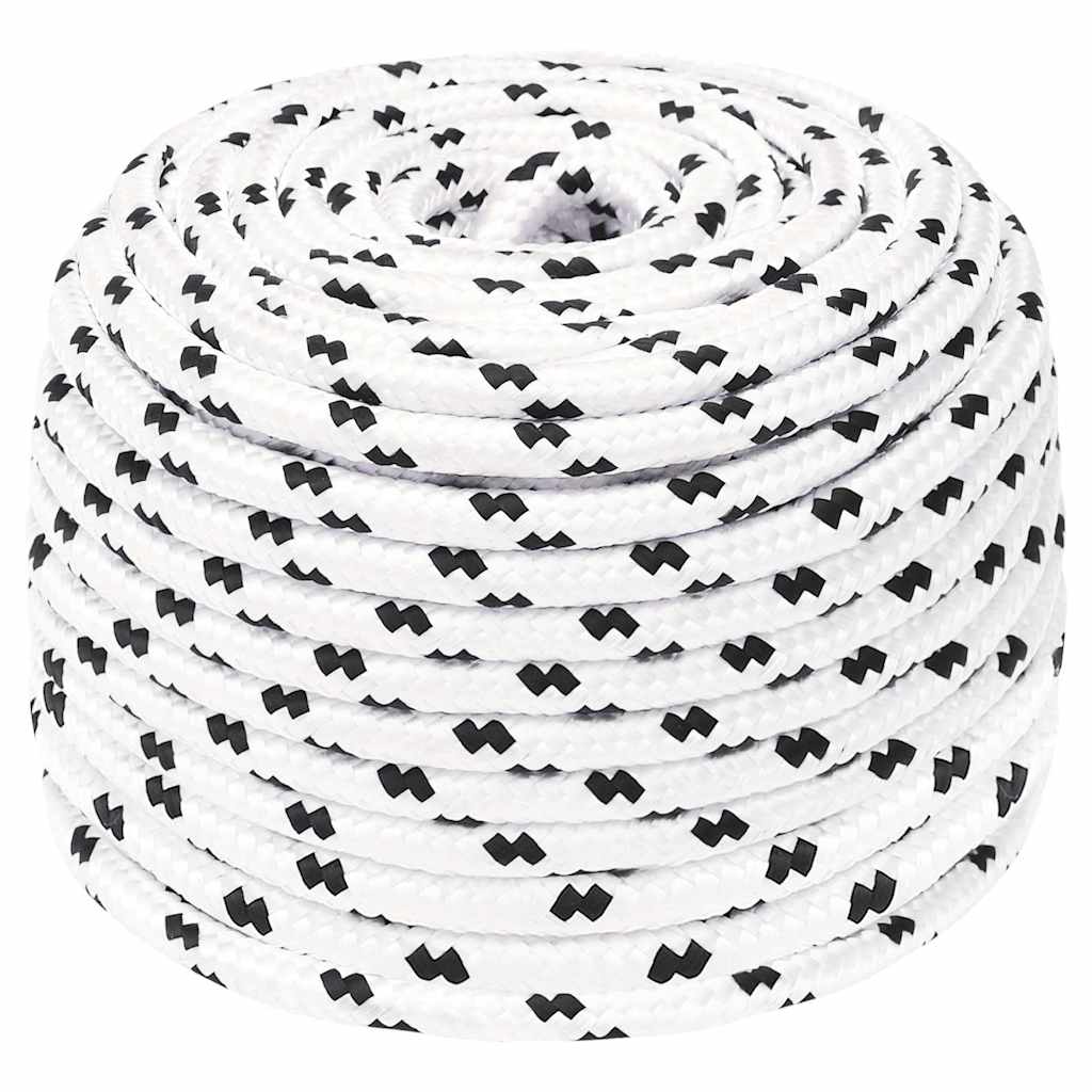 vidaXL flettet tovværk 6 mm x 25 m polyester hvid