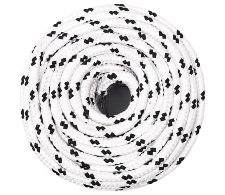 vidaXL Braided Boat Rope White 6 mmx25 m Polyester