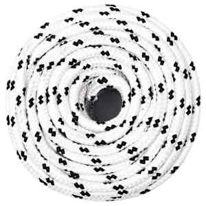vidaXL Braided Boat Rope White 8 mmx25 m Polyester