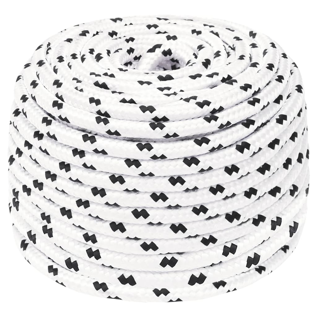 Corde de bateau tressé Blanc 8 mmx100 m Polyester