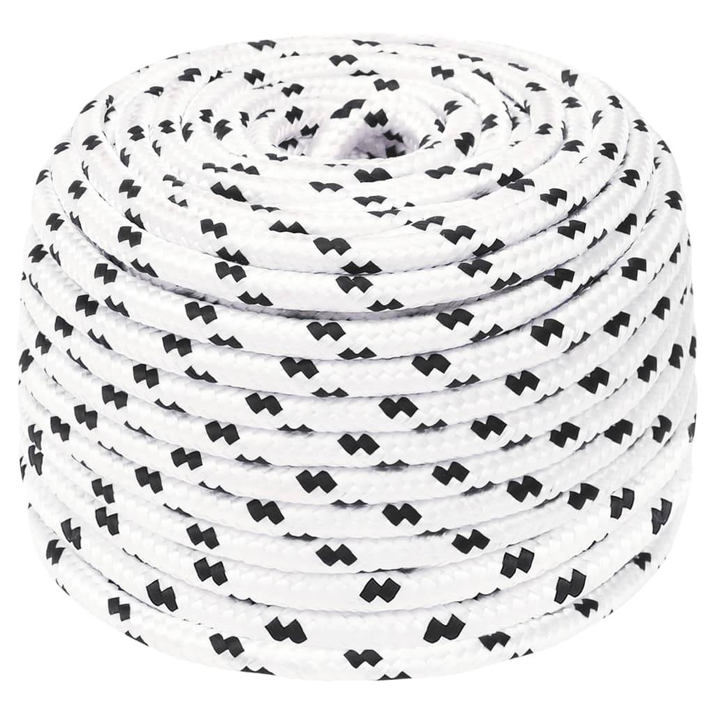 Corde de bateau tressé Blanc 10 mmx25 m Polyester