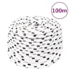 vidaXL t&ouml;&ouml;k&ouml;is, valge, 10 mm, 100 m, pol&uuml;ester