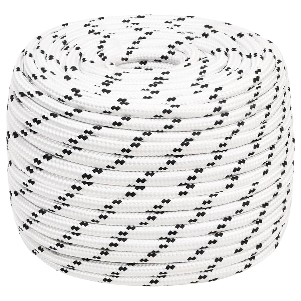 Corde de bateau tressé Blanc 12 mmx100 m Polyester