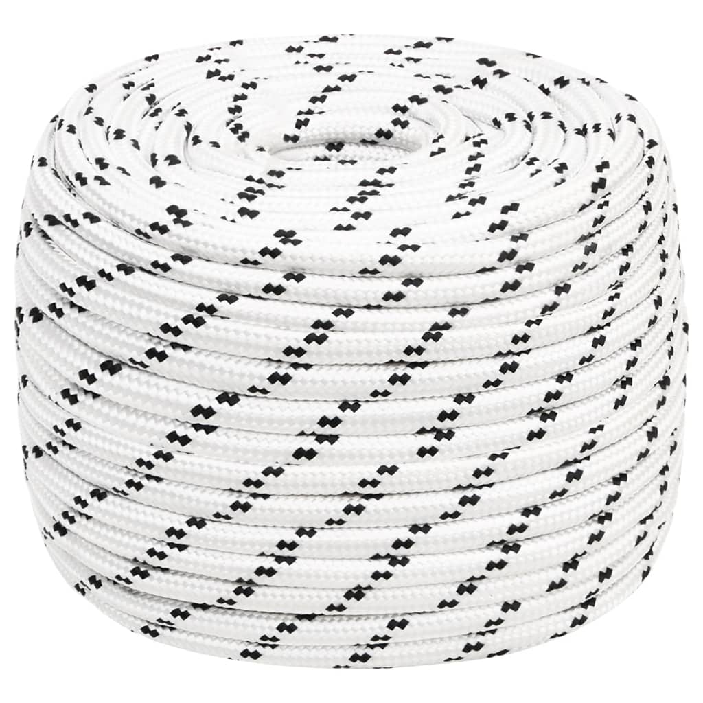 Corde de bateau tressé Blanc 14 mmx25 m Polyester