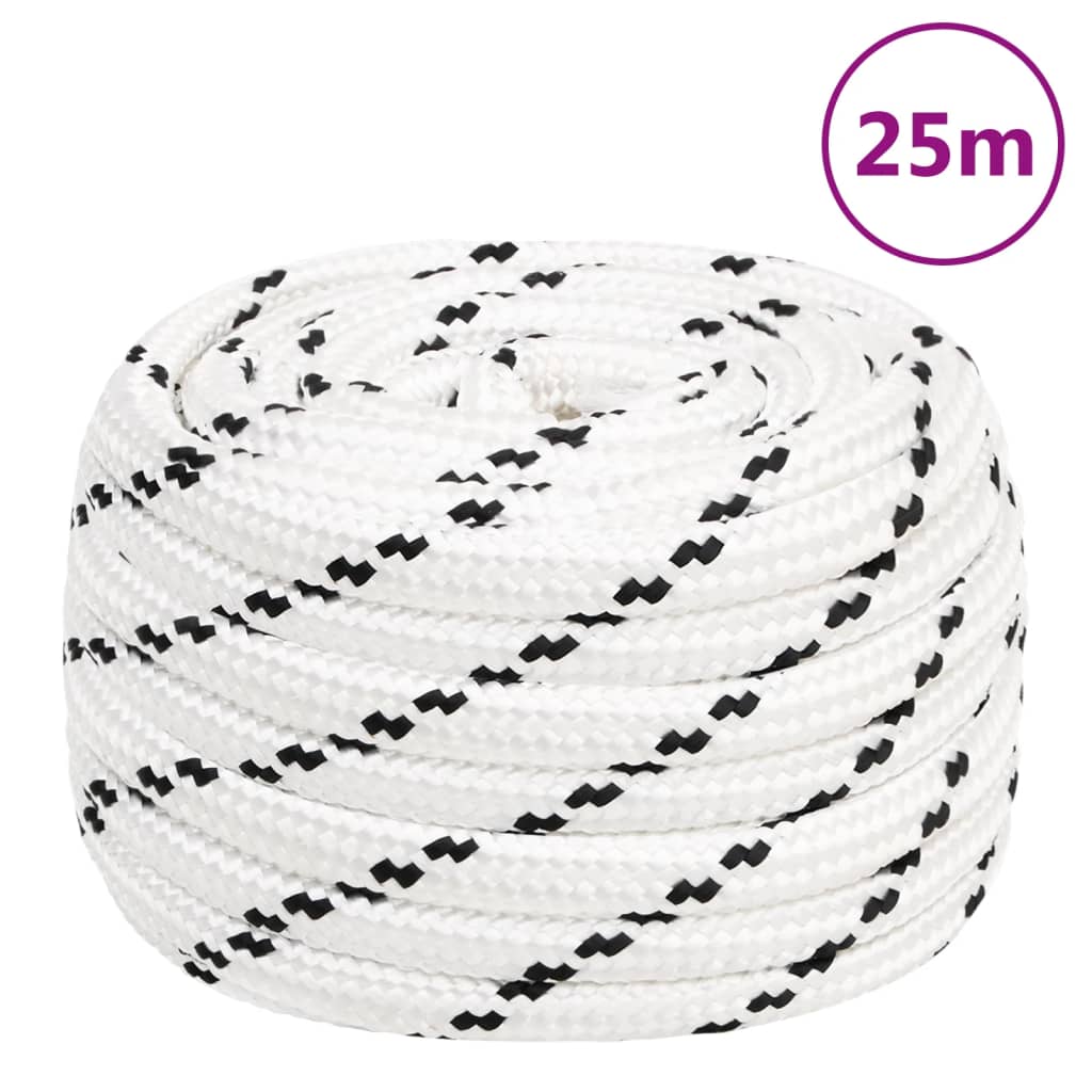 vidaXL Pracovní lano bílé 20 mm 25 m polyester