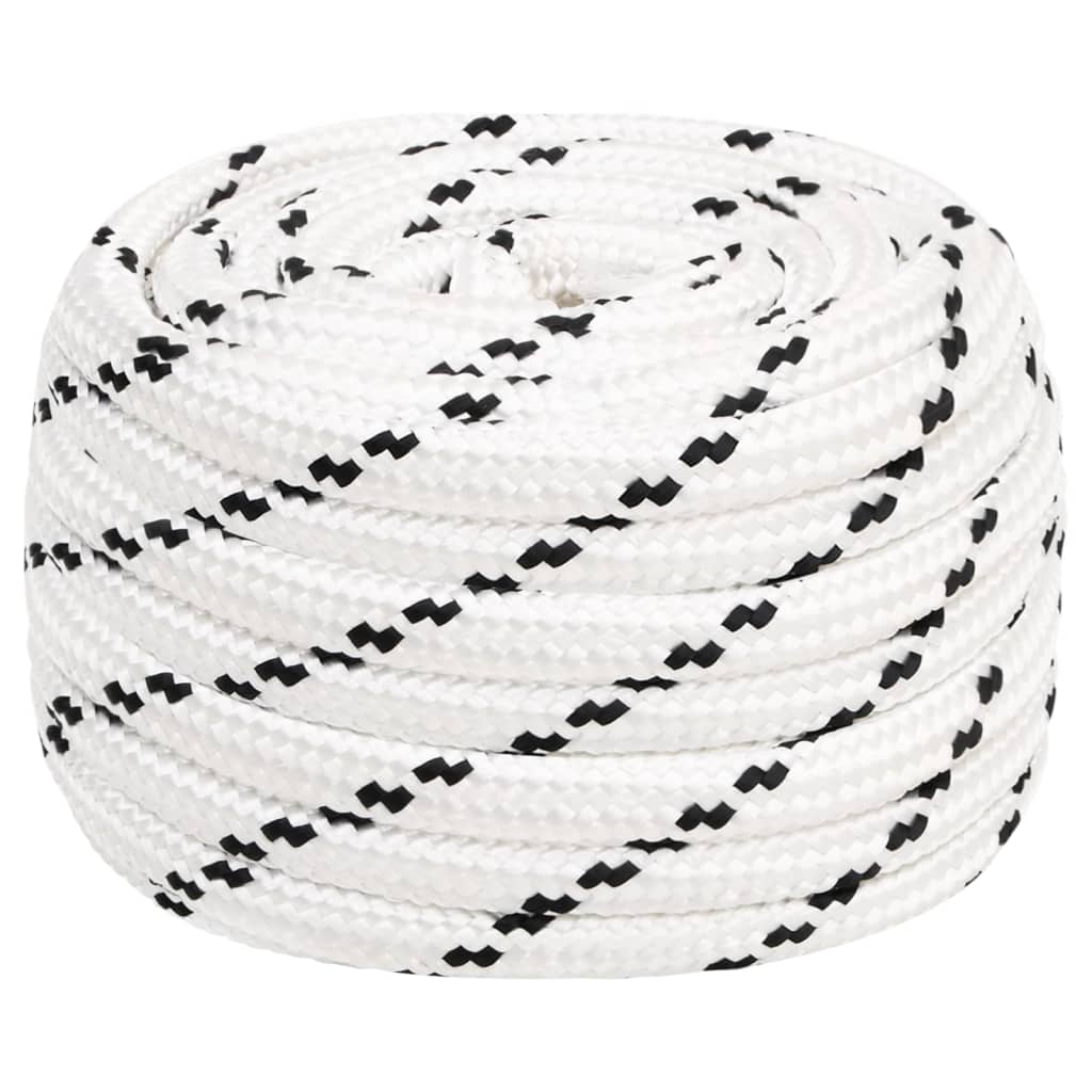 Corde de bateau tressé Blanc 20 mmx100 m Polyester