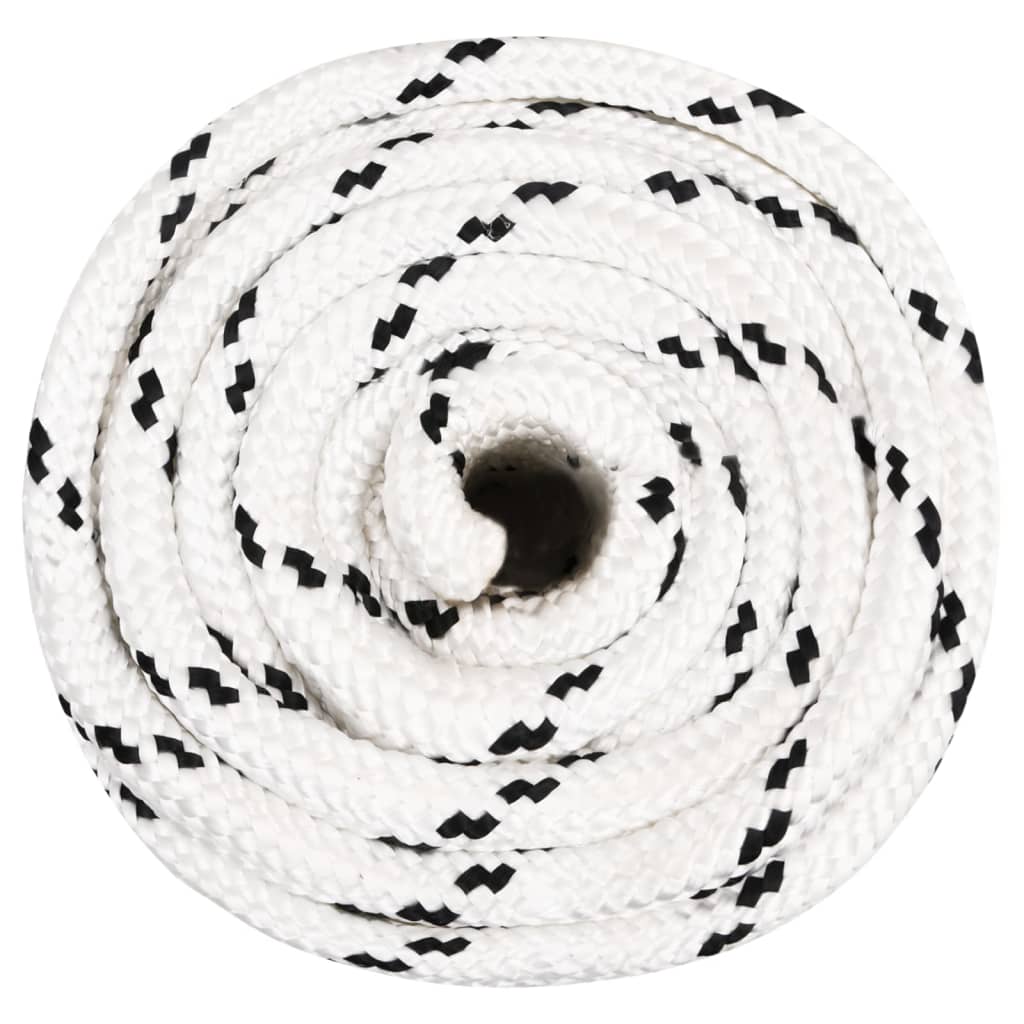 vidaXL Boottouw gevlochten 20 mmx100 m polyester wit afbeelding