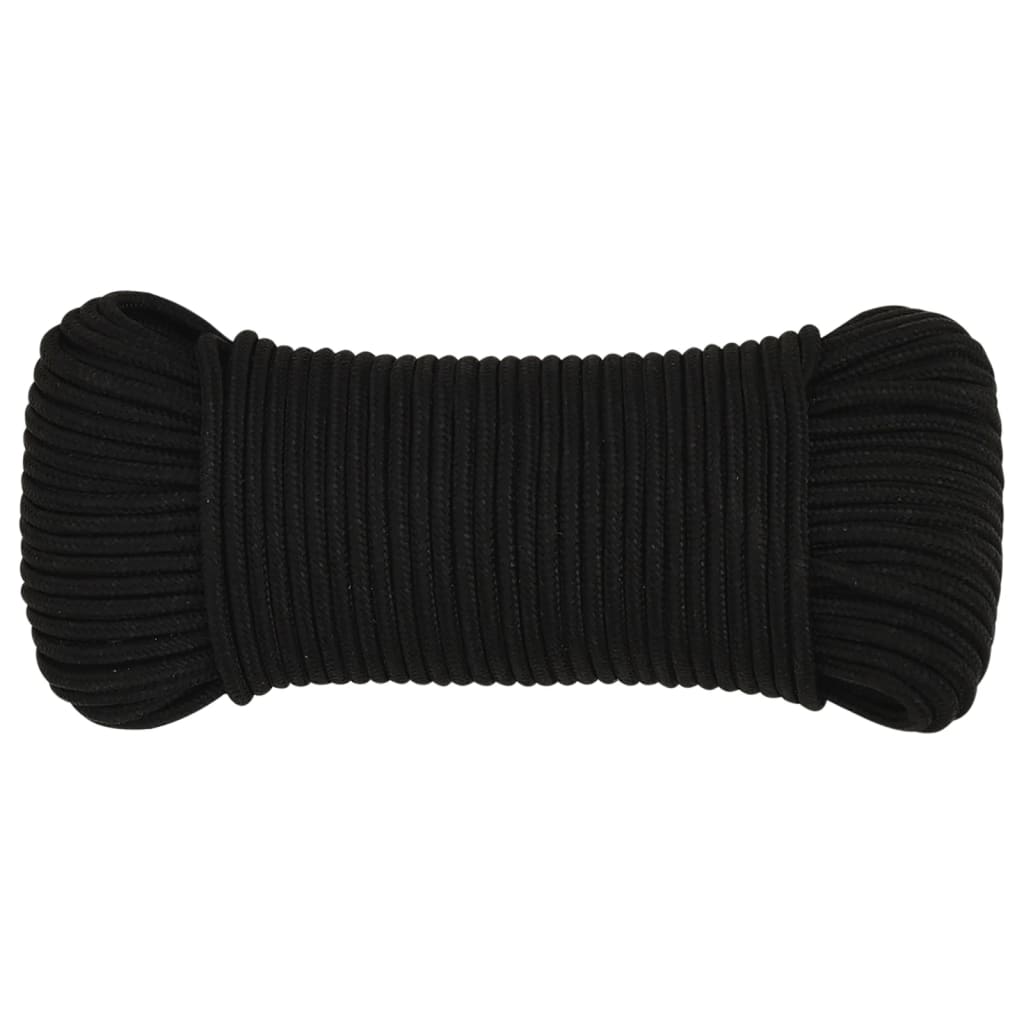 Thumbnail - vidaXL Arbeitsseil Schwarz 3 mm 50 m Polyester