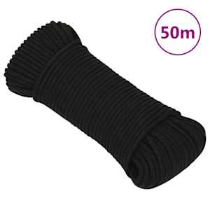 Pracovní lano černé 4 mm 50 m polyester - obrázek 1