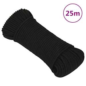 Pracovní lano černé 5 mm 25 m polyester - obrázek 1