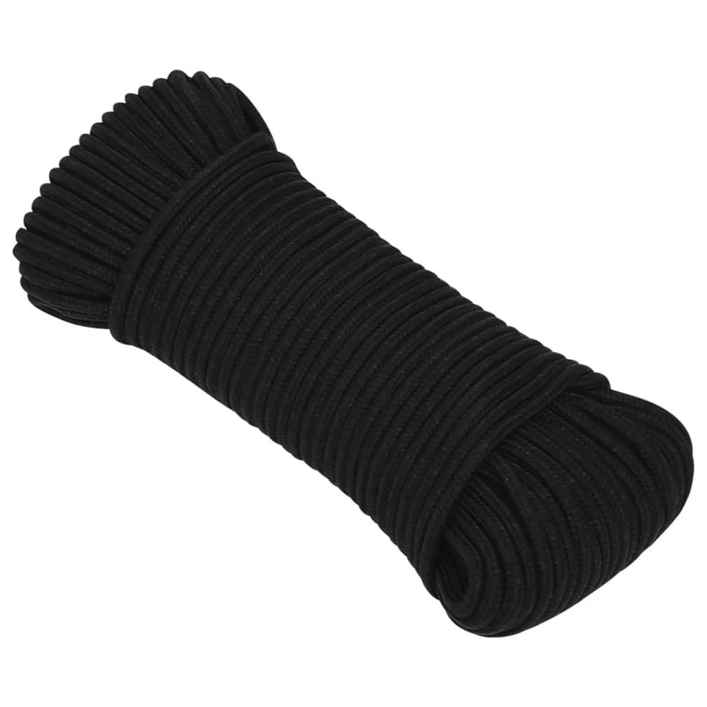 vidaXL Werktouw 5 mm 100 m polyester zwart afbeelding