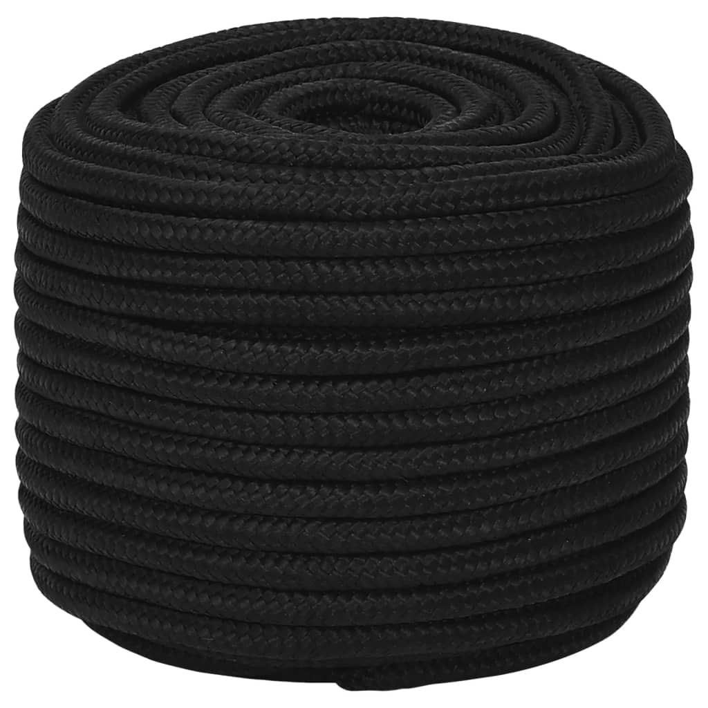 vidaXL Werktouw 12 mm 25 m polyester zwart afbeelding